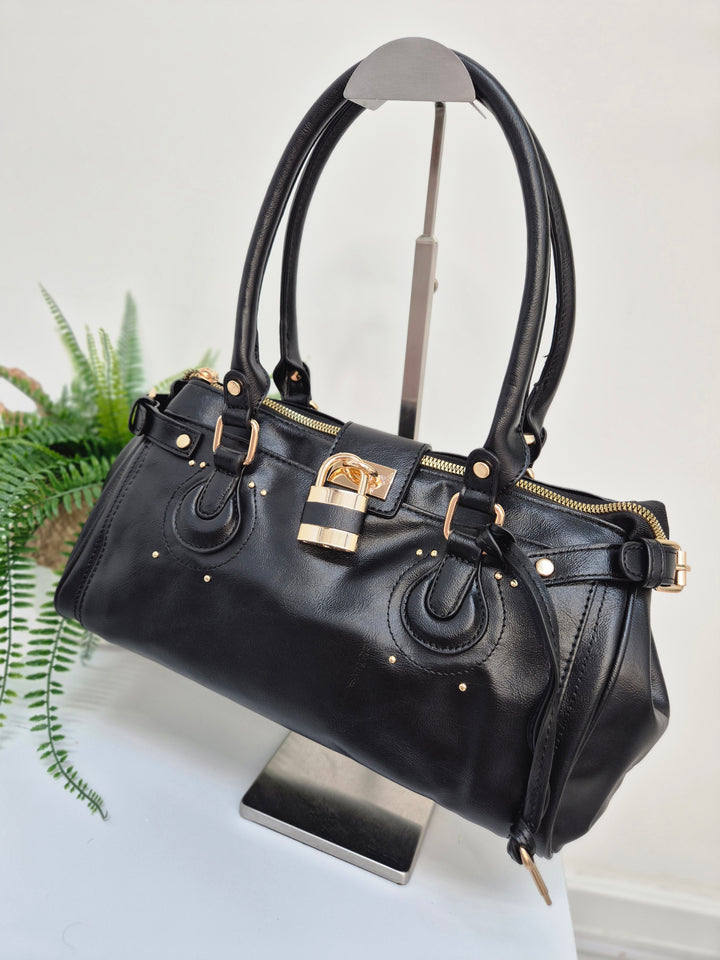 Mia Faux Leather Bag - Black
