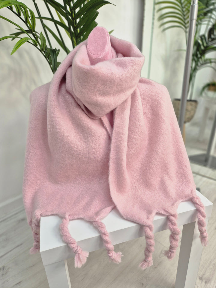 Pretty in Pink Scarf with Fringing