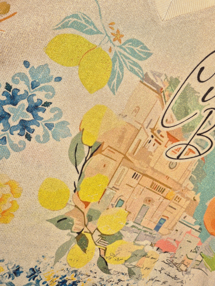 Carla Shimmer Oversized Top -  CIAO BELLA with Gold Foil (One Size/Curvy fitting from Size 14/16 up to Size 20/22)