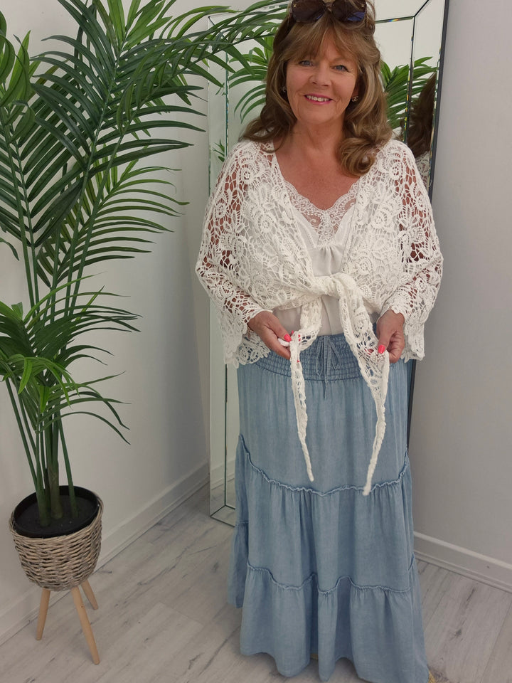 Chambray Maxi Skirt - (choose your Colour) (Curvy)