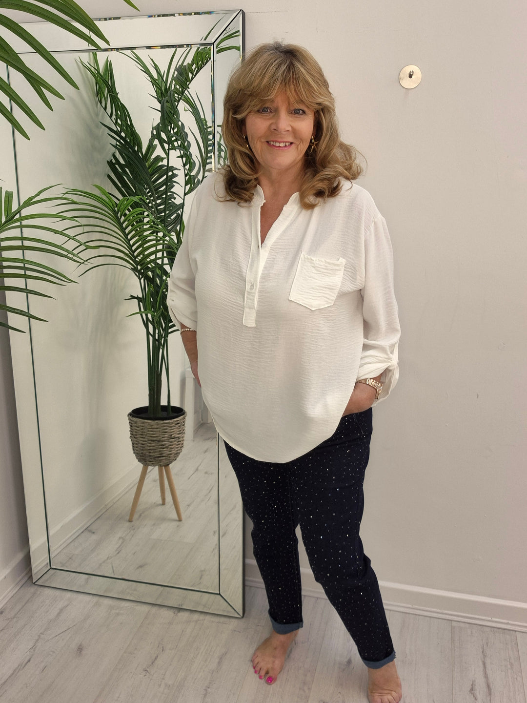 Aurora Sparkly G Smack Mom Jeans - Indigo Darkest Denim Stonewashed (choose your Size)
