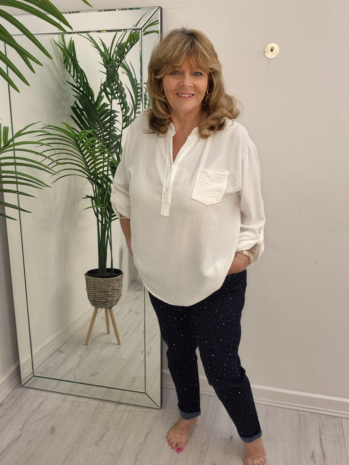Aurora Sparkly G Smack Mom Jeans - Indigo Darkest Denim Stonewashed (choose your Size)