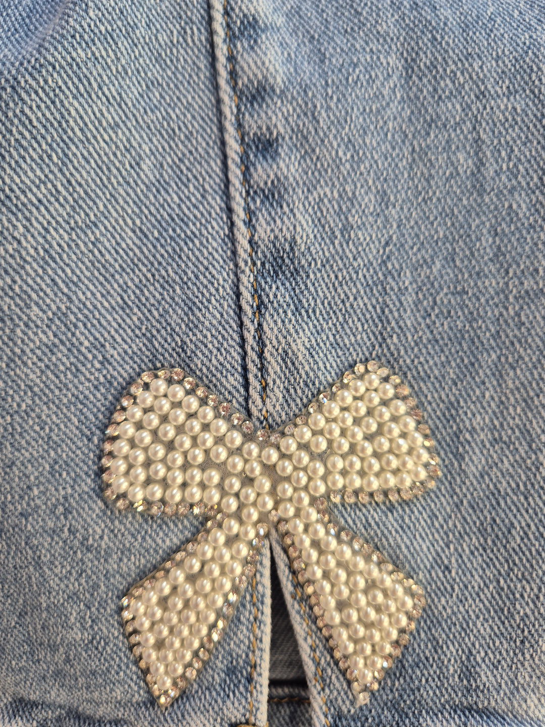 Crystals & Pearls Bow Jeans G Smack (choose your Size)