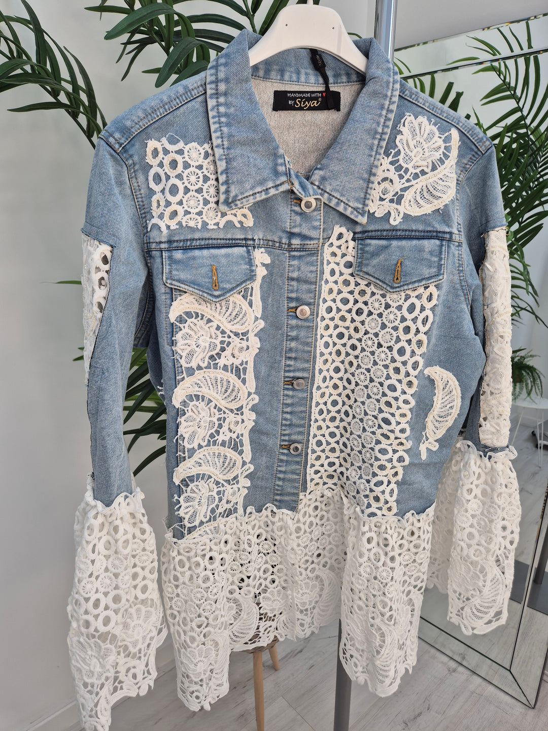 Lana Lacy Denim Jacket - Mid Stonewashed (One Size, fitting from Size 10 up to 14)