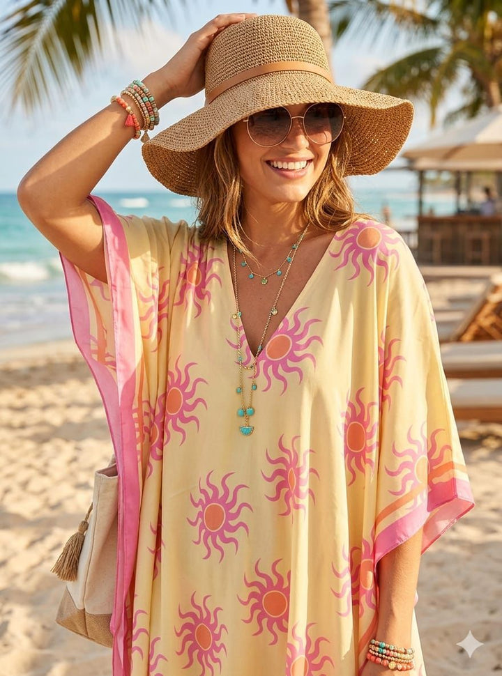 Silk Kaftan Sunburst (Oversized) - (choose your Colour)
