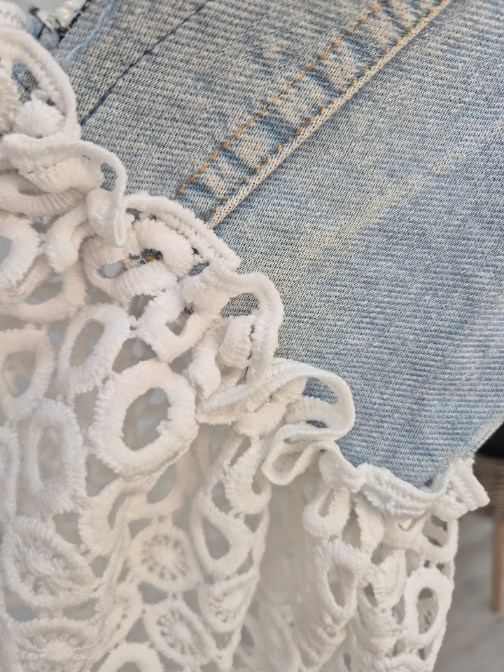 Lana Lacy Denim Jacket - Light Stonewashed (One Size, fitting from Size 10 up to 14)