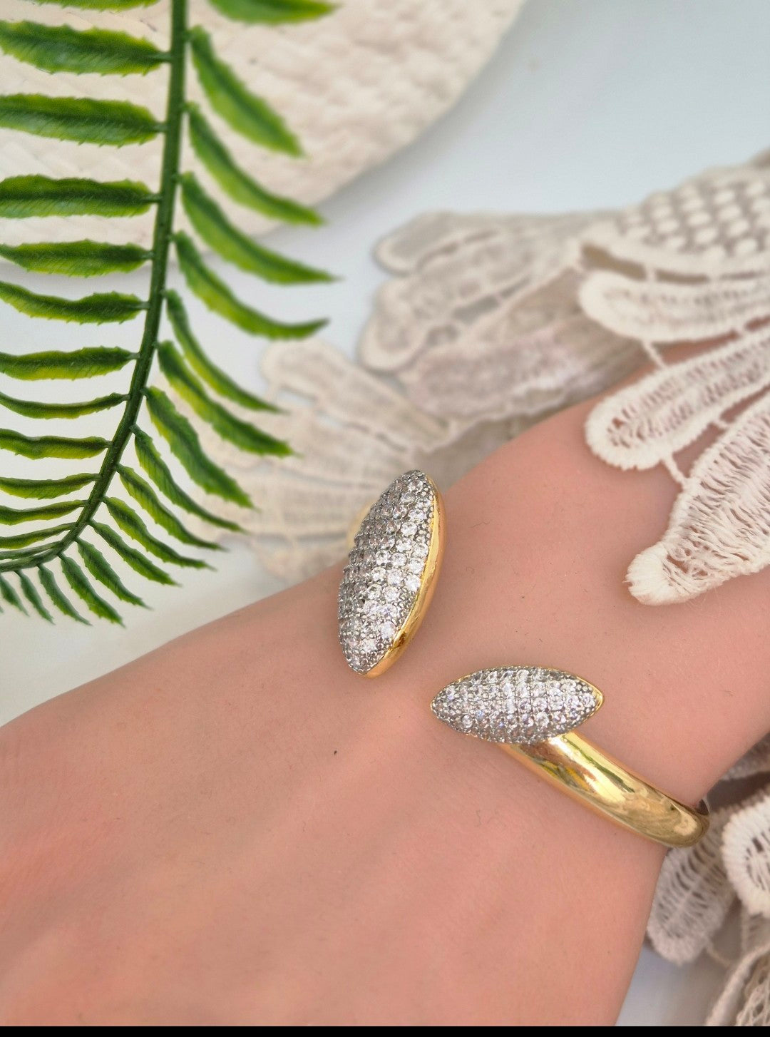 Crystal Statement Bracelet or Ring Set (Adjustable) - (choose your item) Gold Tone