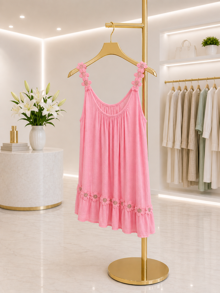 Daisy Cotton Top - (One Size/Curvy - fits from Size 14 up to Size 18) - (choose your Colour)