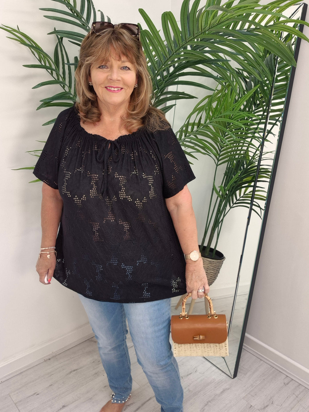 Florence Broderie Anglaise Bardot Top - (choose your Colour)