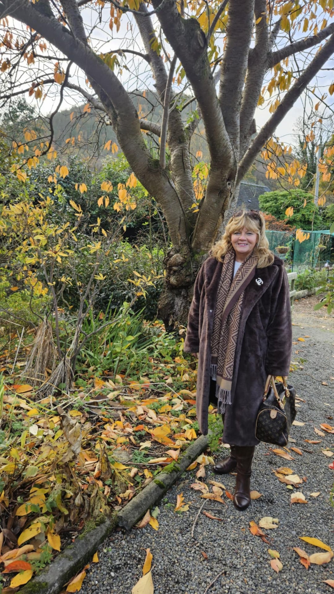 Oslo Faux Fur Longline Coat - Chocolate (choose your Size)