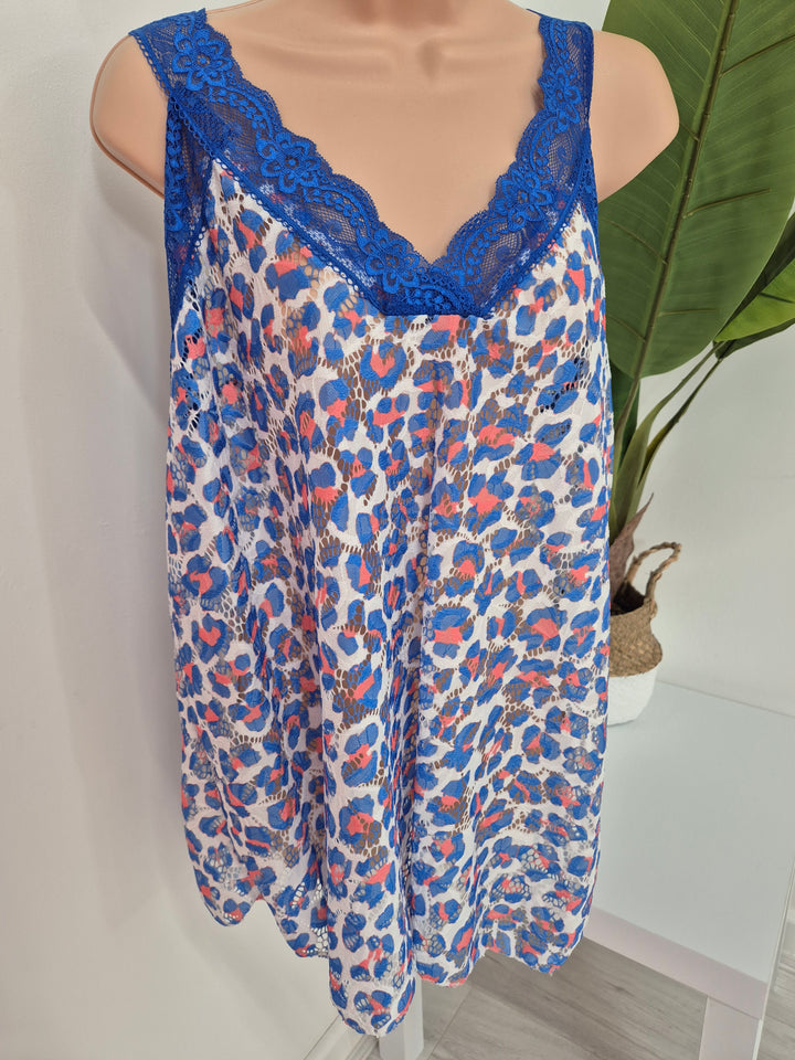Linzi Lace (Floral) Cami Top (Curvy) - (choose your Colour)