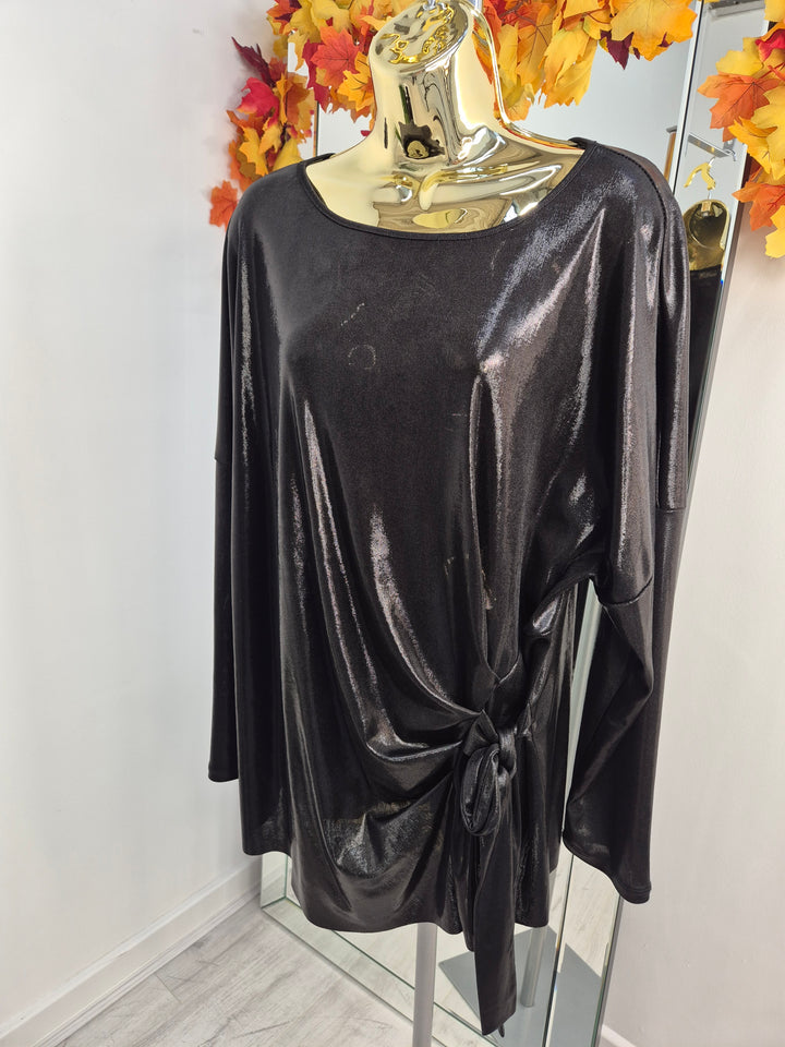 Metallic Tie Top (choose your Colour) - (One Size fitting from Size 14/16 up to Size 20)