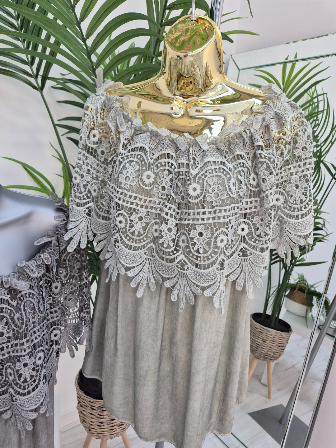 Florence Lace Bardot Top - (choose your Colour)