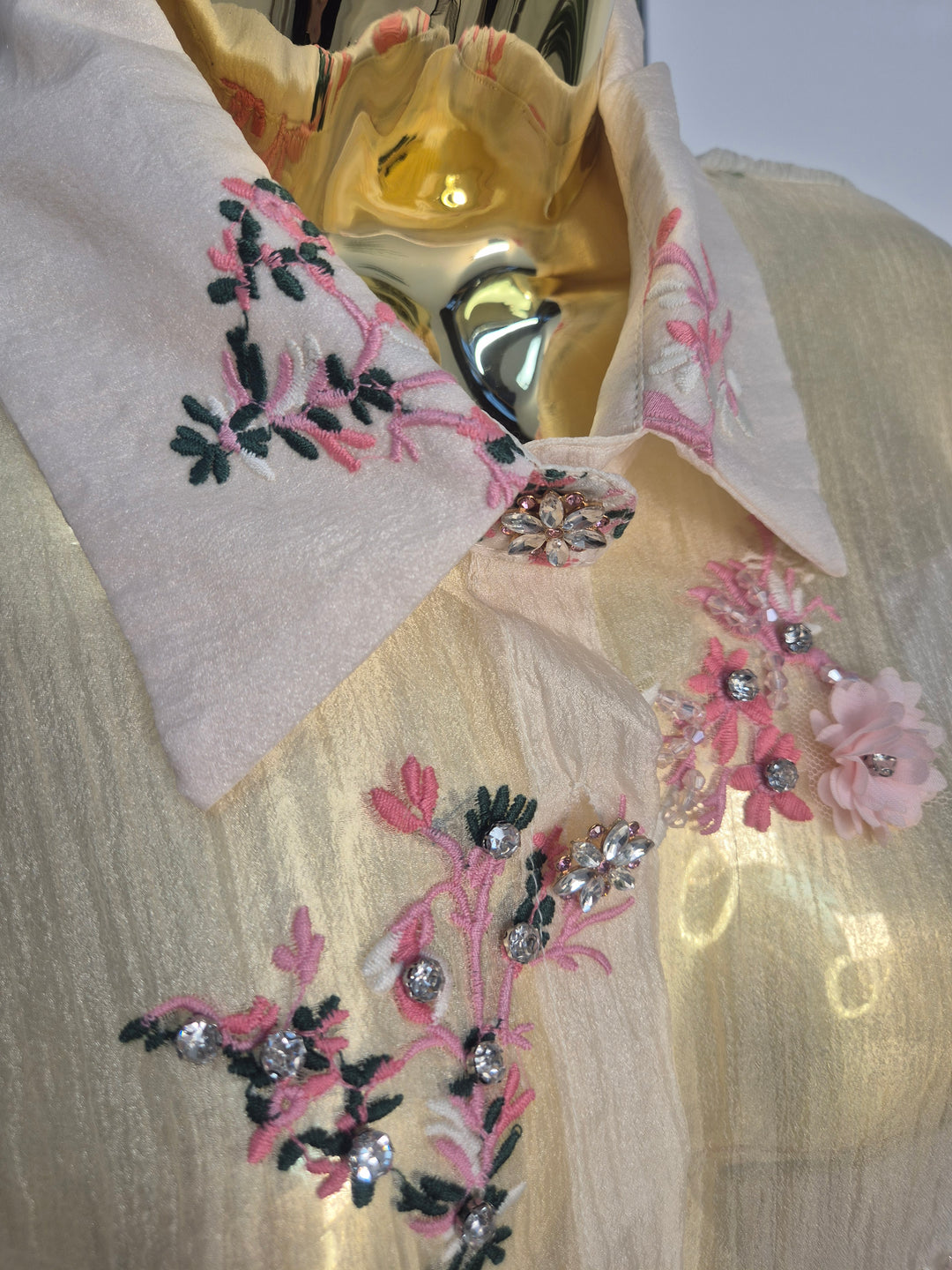 Jasmine Embroidered Blouse with Crystals & 3D Applique One Size, fitting from Size 12 to Size 16