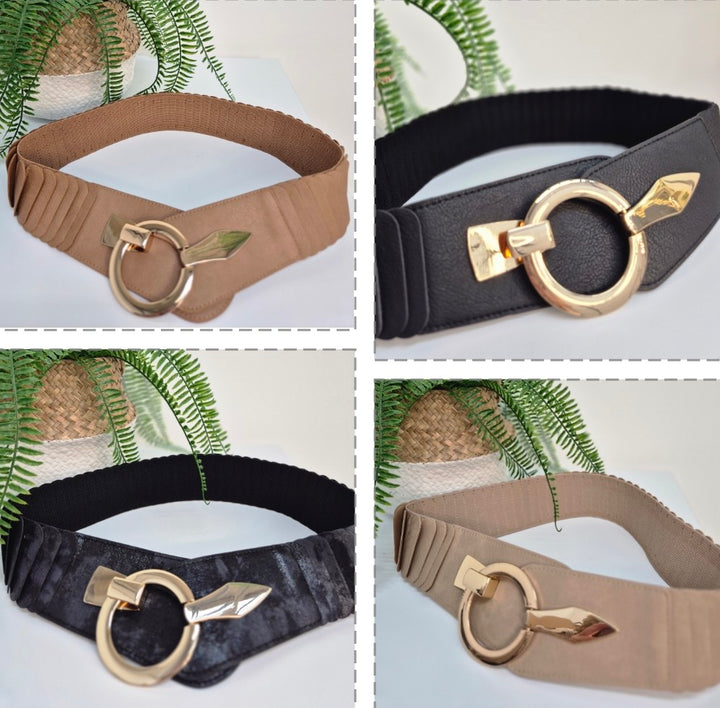 Stretchy Belt with Large Buckle - (choose your Colour) (One Size up to Size 18)
