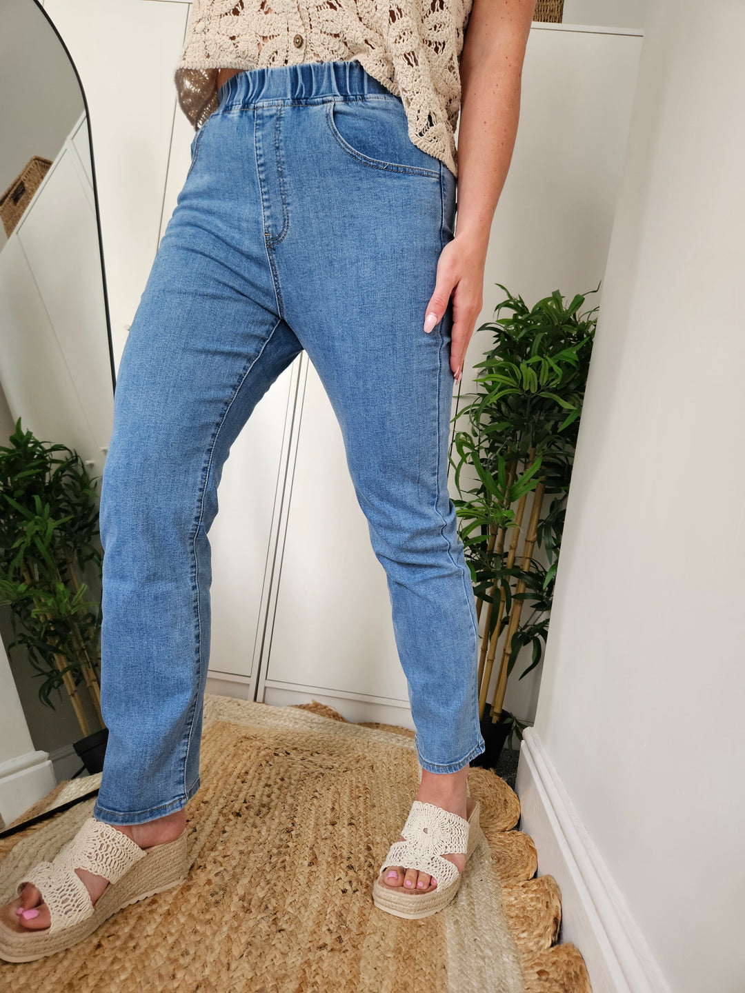Emily Elasticated Waist Jeans - (choose your Size)