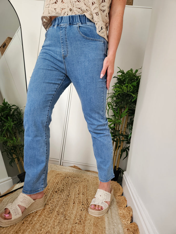 Emily Elasticated Waist Jeans - (choose your Size)