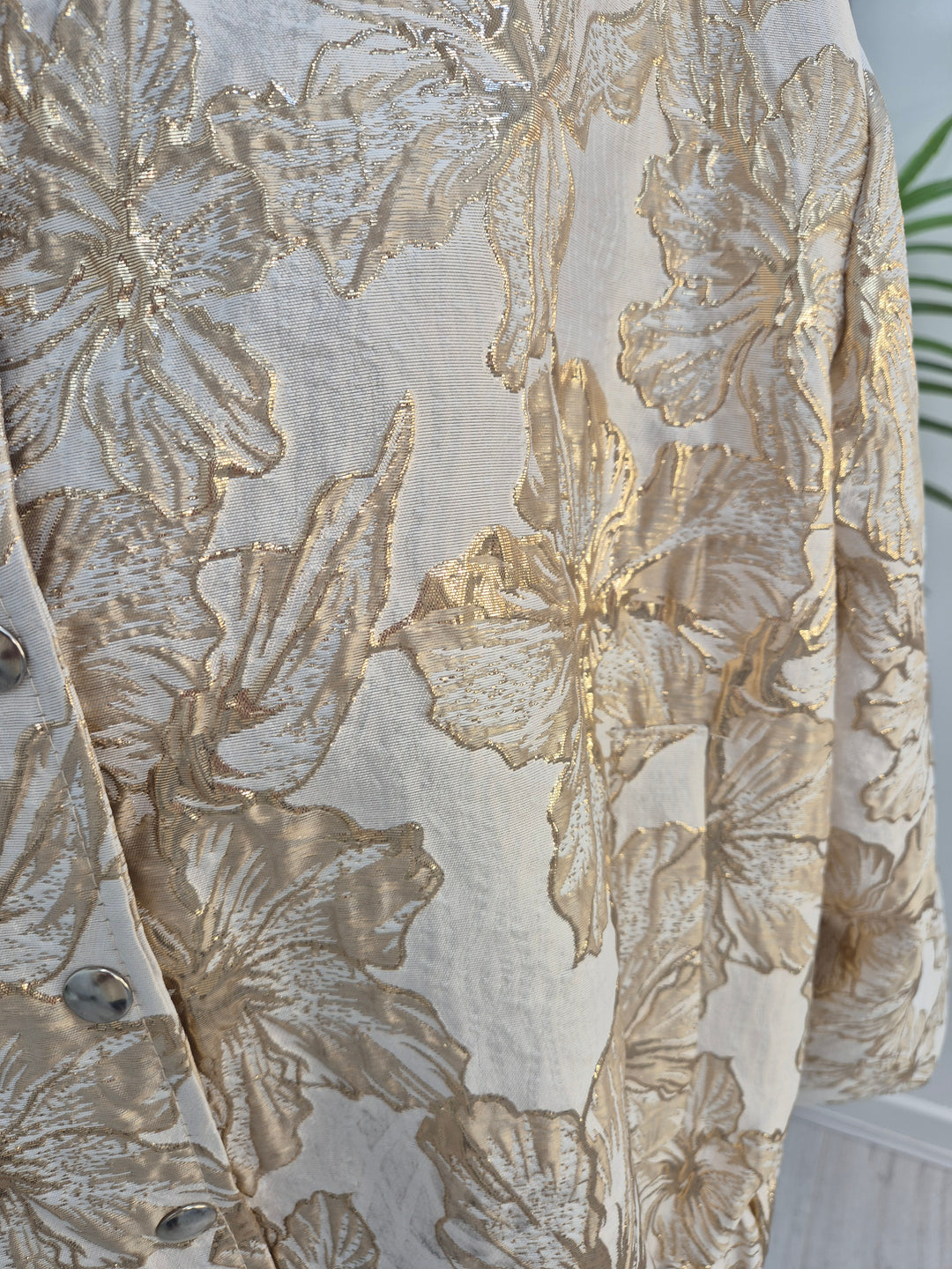 Emma Embossed Jacket - Gold Metallic (One Size, fitting from Size 10/12 up to Size 16/Small Size 18)