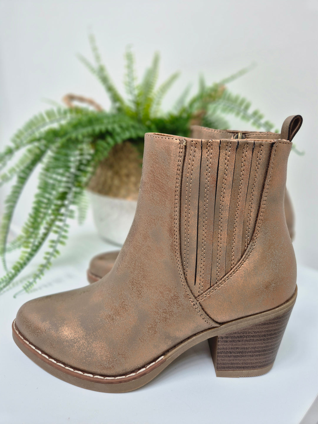 Denver Ankle Boots - (choose your Size) - Bronze Shimmer