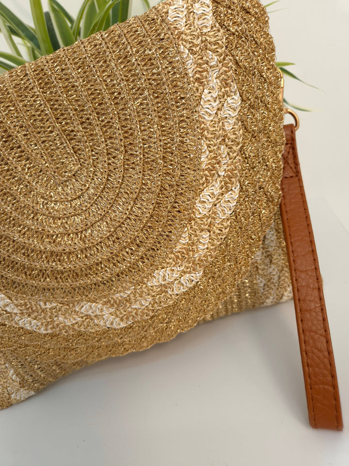 Ibiza Metallic Clutch/Wristlet - Gold Metallic