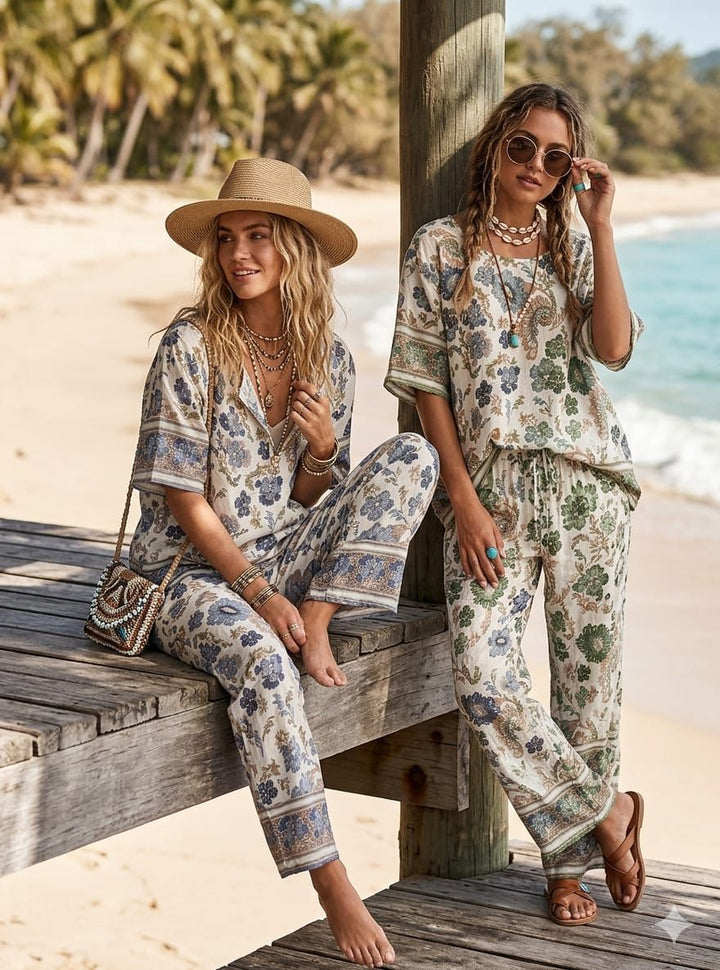 Floral Co-ord Two Piece Set - (choose your Colour & Size)