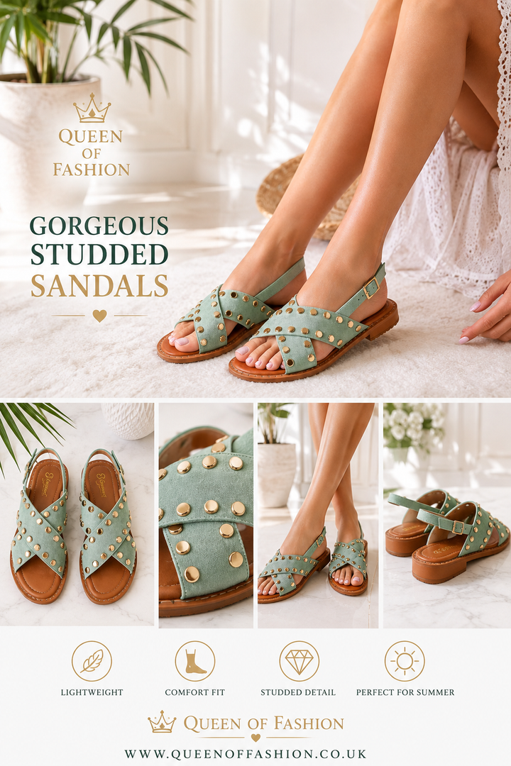 Mila Crossover Sandals (choose your Size) - Mint
