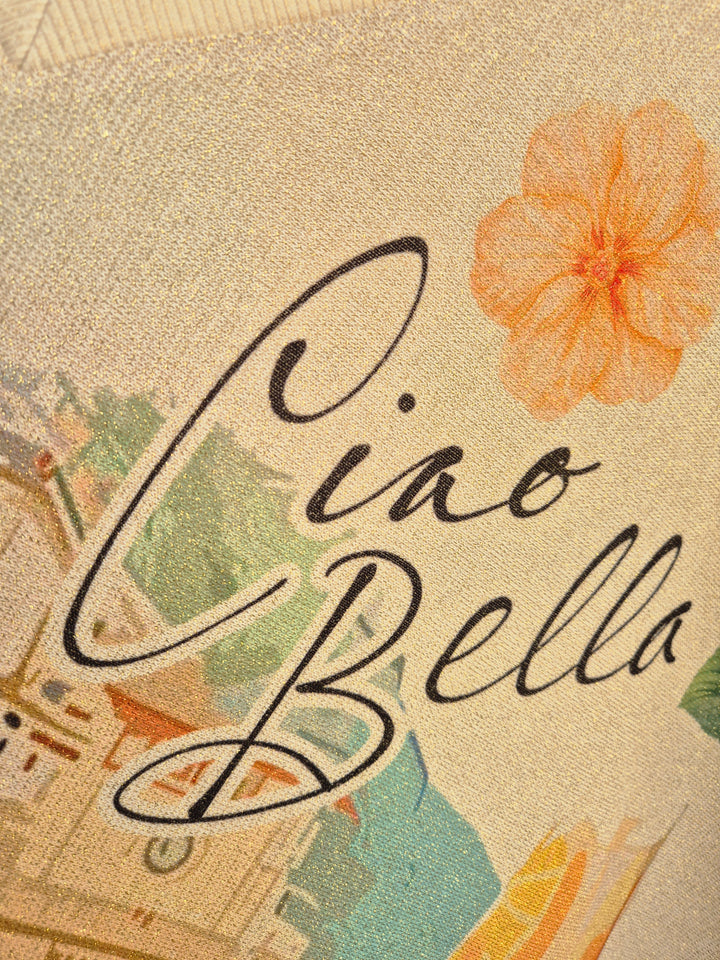 Carla Shimmer Oversized Top -  CIAO BELLA with Gold Foil (One Size/Curvy fitting from Size 14/16 up to Size 20/22)