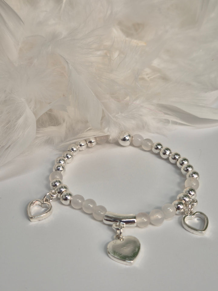 Stacking Bracelets - Hearts (Silver Tone)