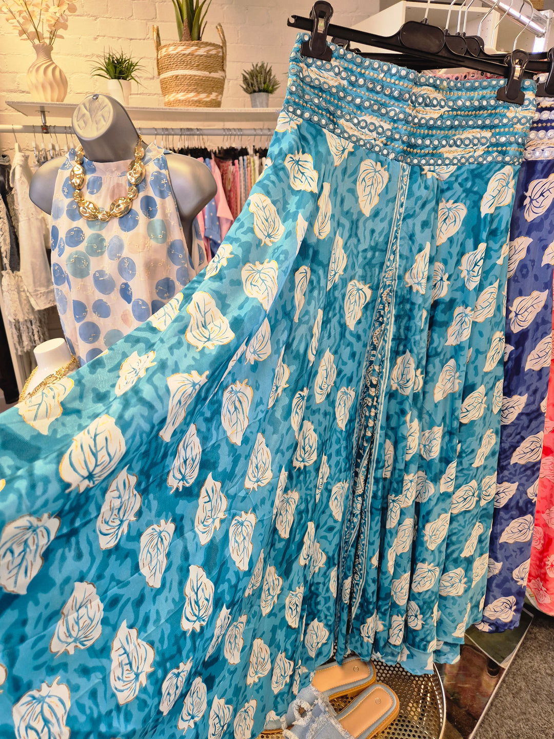 Boho Silk Palazzo Wide Leg Pants - (One Size, fits from Size 10 to Size 16/18) - (choose your Colour)