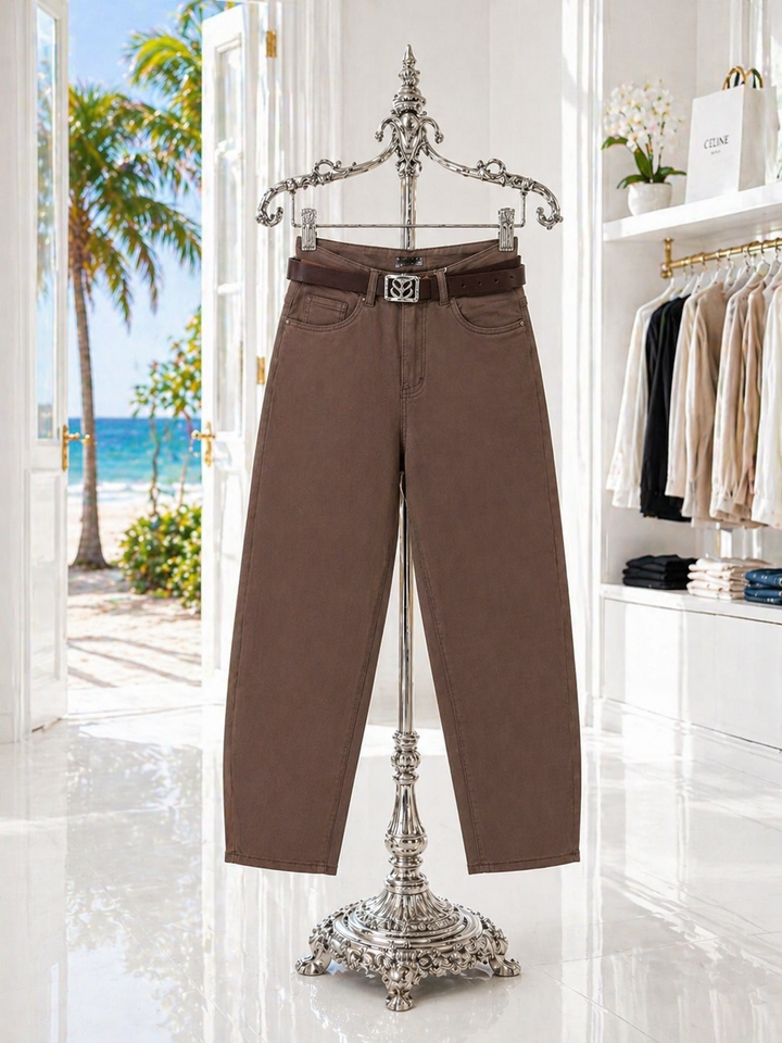 Zara Barrel Leg High Waisted Jeans - Chocolate (choose your Size)