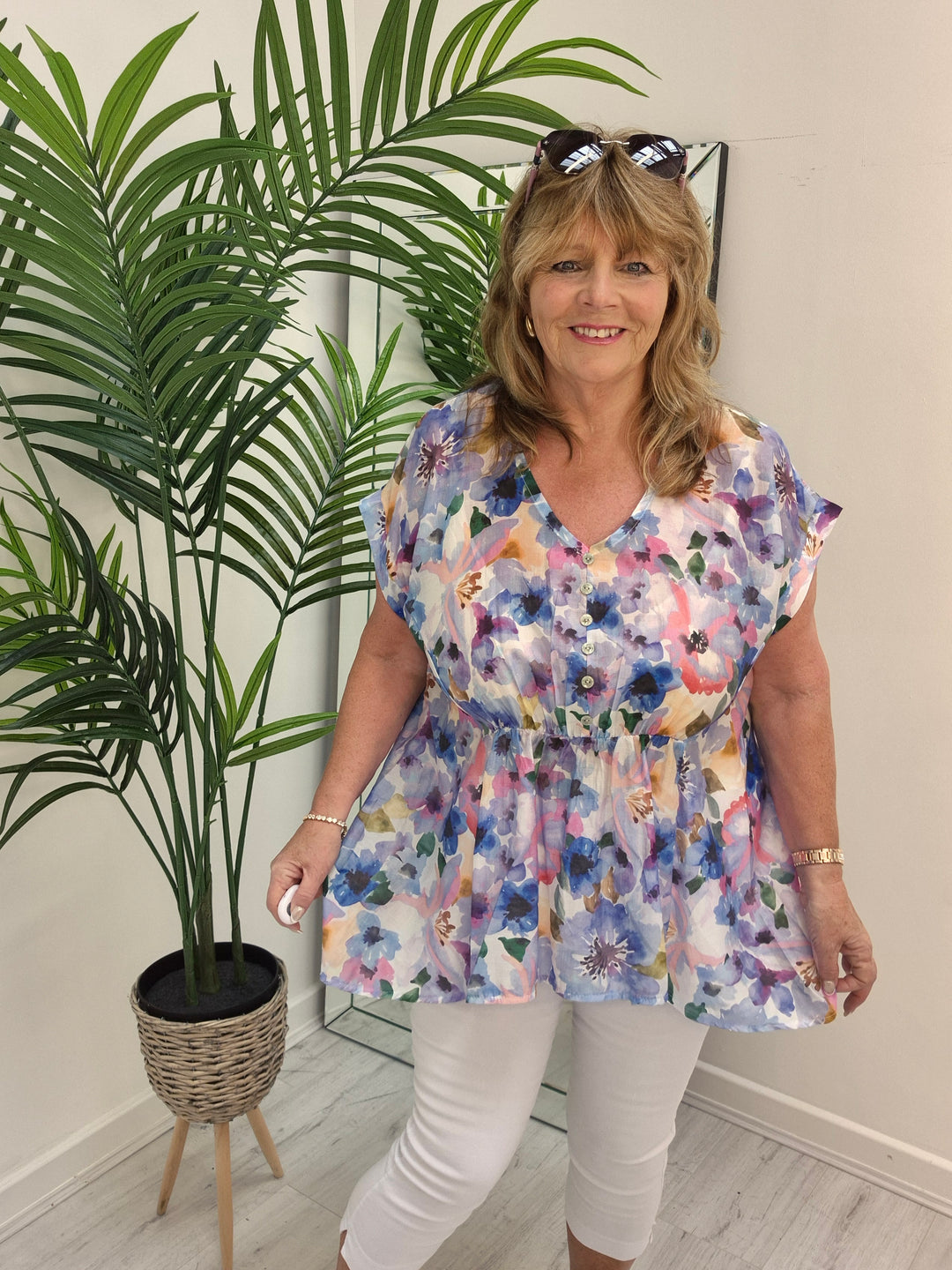 Floral Floaty Top - (choose your Colour)