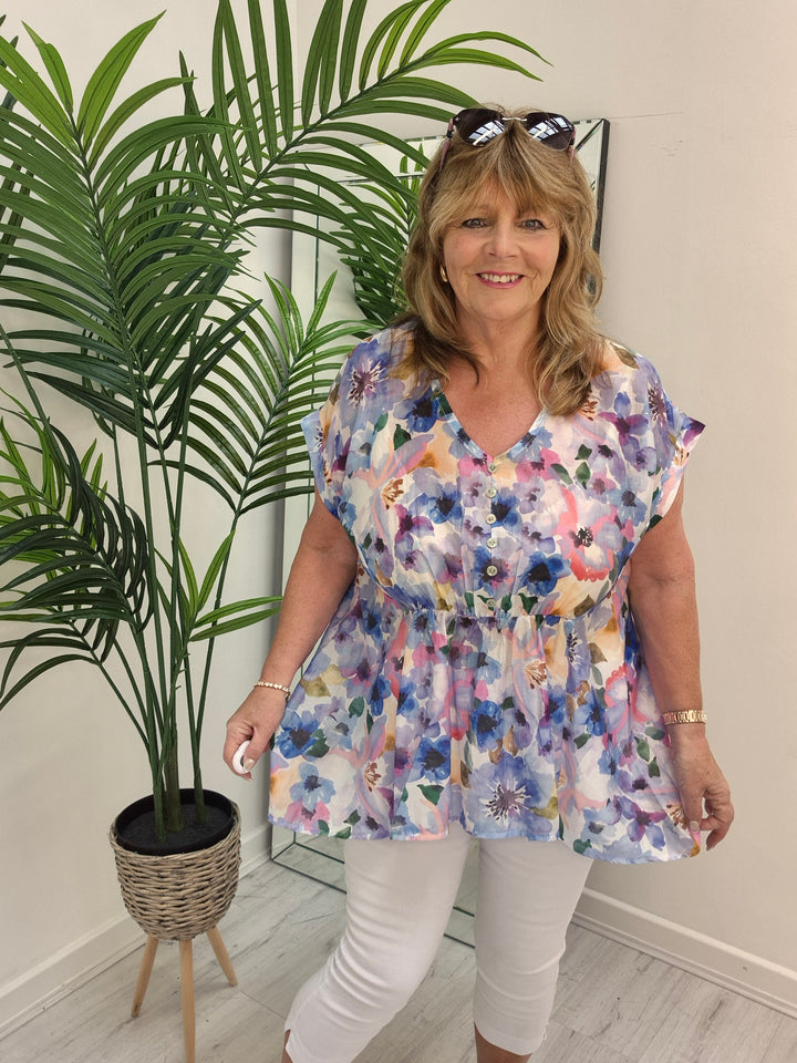 Floral Floaty Top - (choose your Colour)