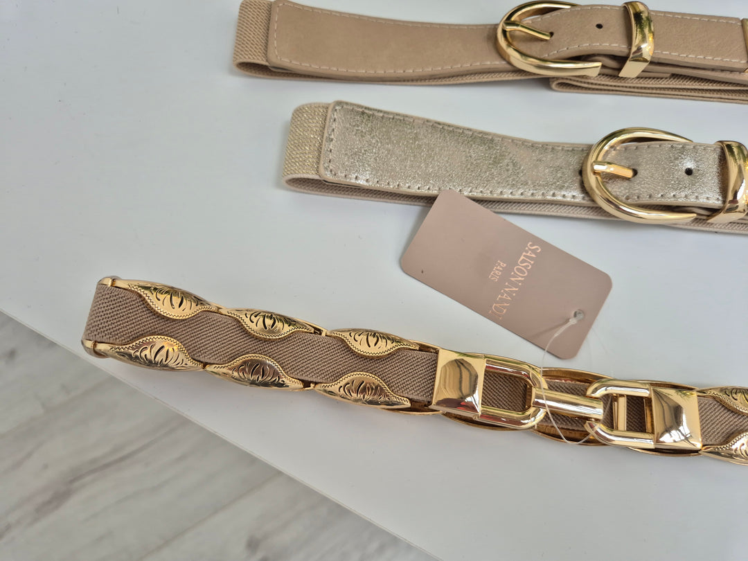 Stretchy Belt (Gold Tone) - (choose your Colour/Style)