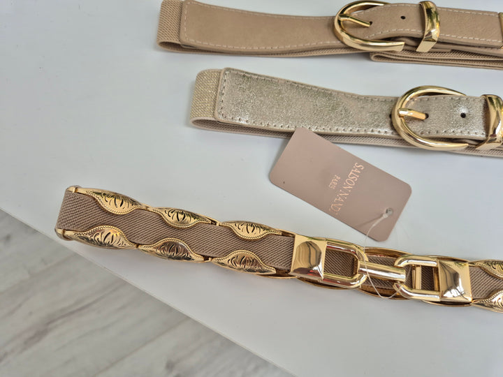 Stretchy Belt (Gold Tone) - (choose your Colour/Style)