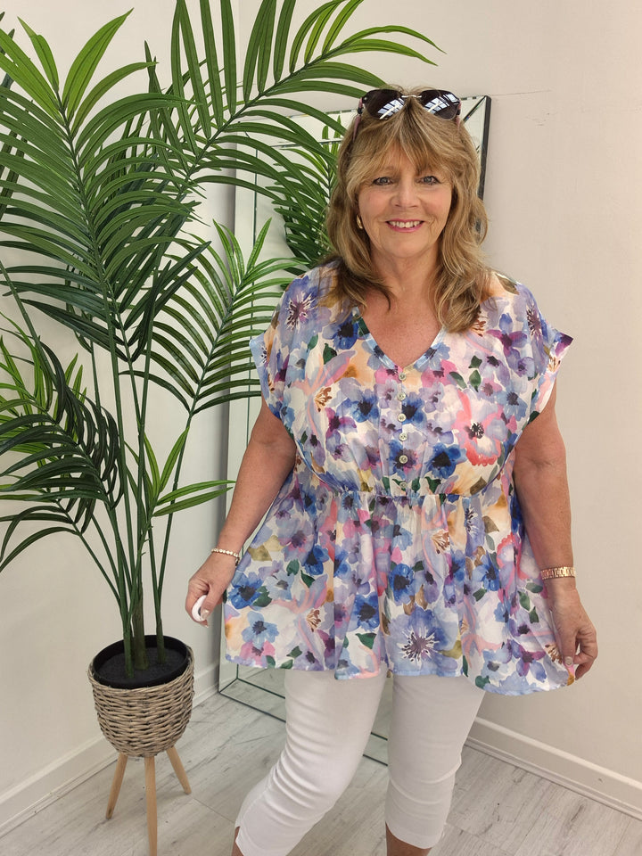 Floral Floaty Top - (choose your Colour)