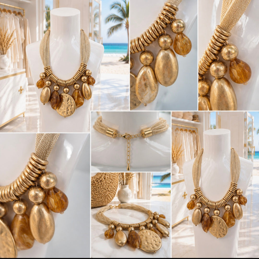 Statement Necklace - Golds/Ambers