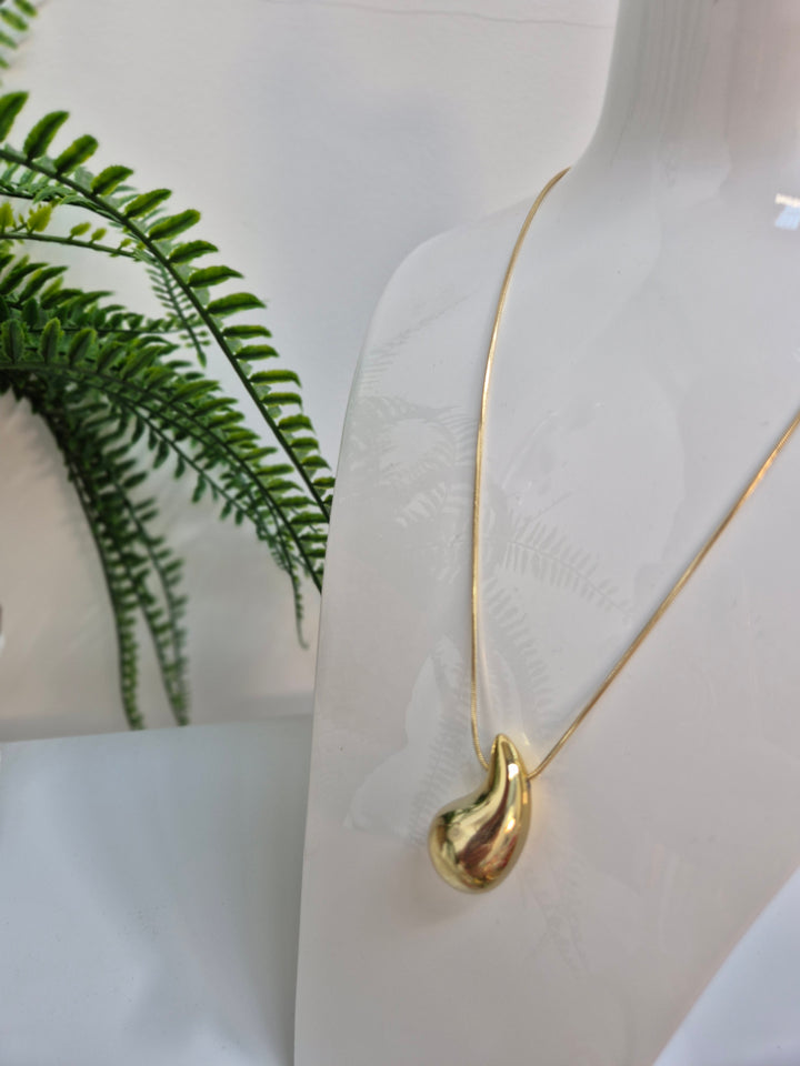 Teardrop Necklace & Earrings Set (Gold Tone)