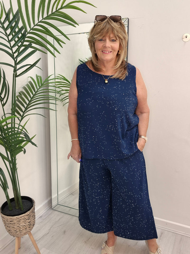 Serena Sparkle 2 Piece Co-ord Set - (choose your Colour)  (One Size/Curvy)