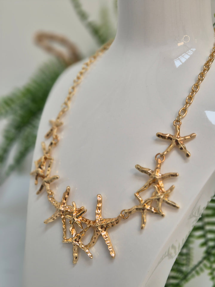 Starfish Necklace - Gold Tone