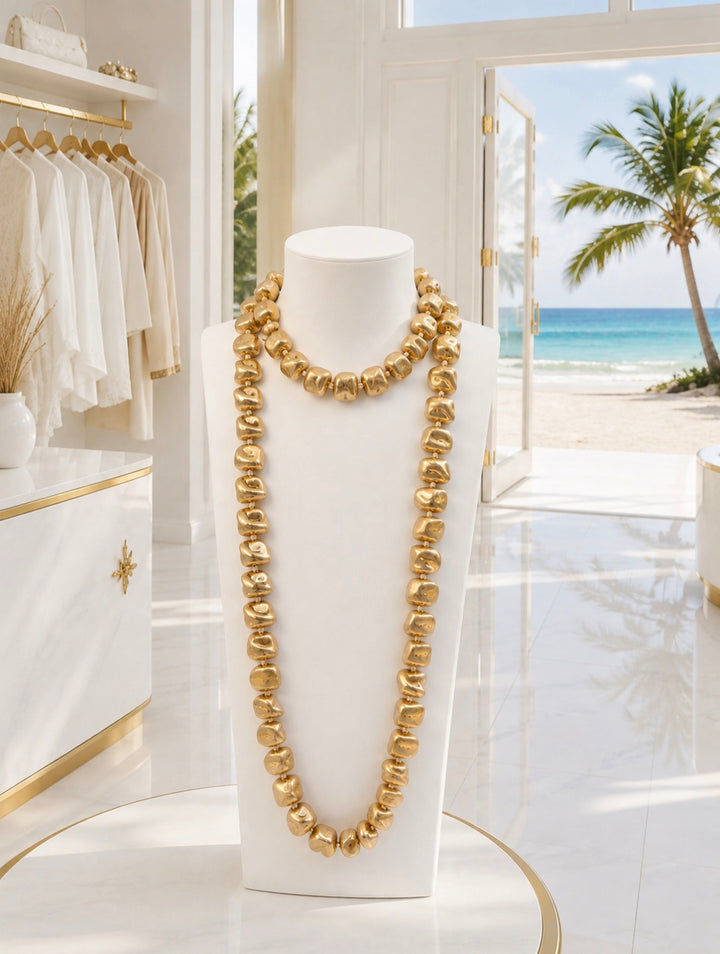 Statement Necklace - Chunky Gold Nuggets