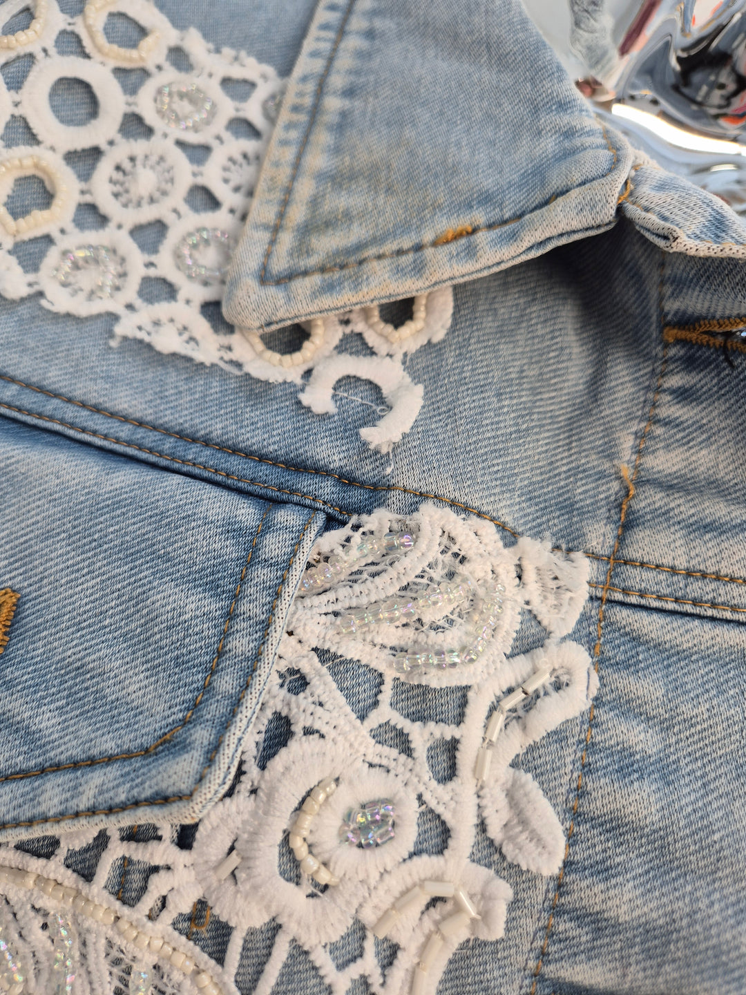 Lana Lacy Denim Jacket - Light Stonewashed (One Size, fitting from Size 10 up to 14)