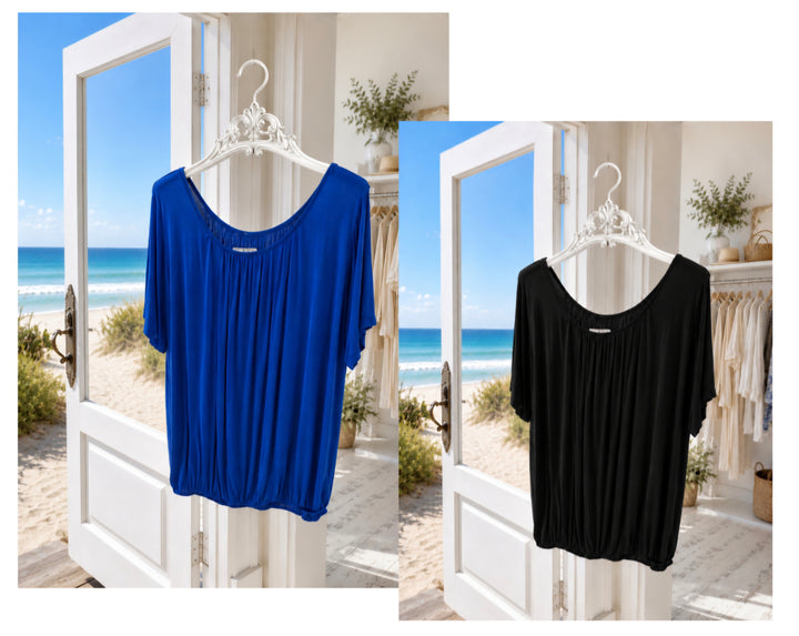 Bethany Bubble Hem Top - (Oversized/Curvy - fits from Size 14/16 up to Size 18/20) - (choose your Colour)