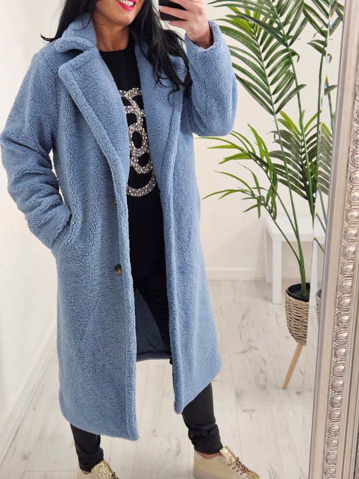 Sherpa Shearling Long Coat - (choose your Colour)