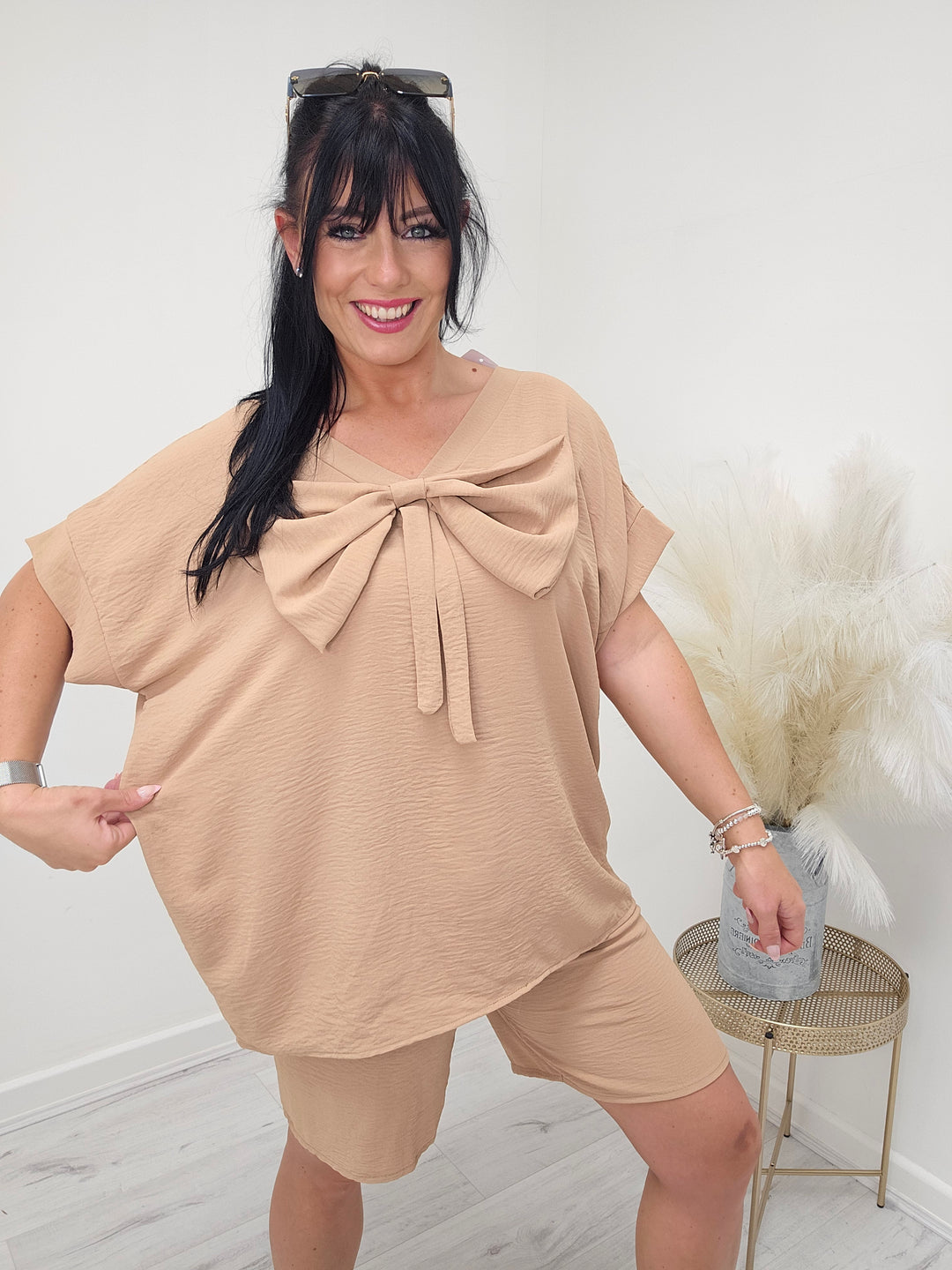 Bonita Bow Top & Shorts Two Piece Co-ord Set (choose your Colour)