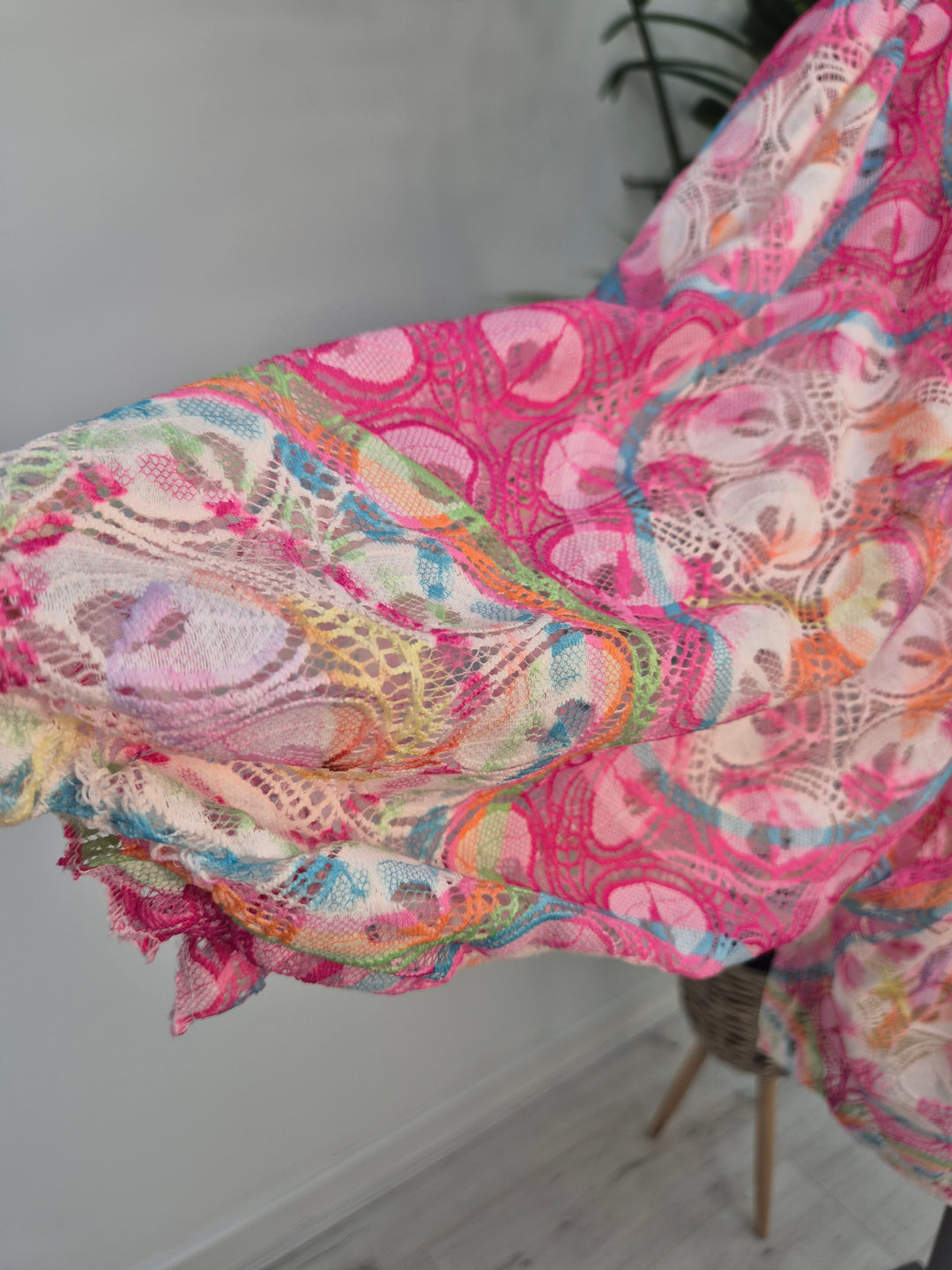 Gardenia Floral Lace Top - Hot Pink (Oversized, fitting from Size 14 up to Size 20)