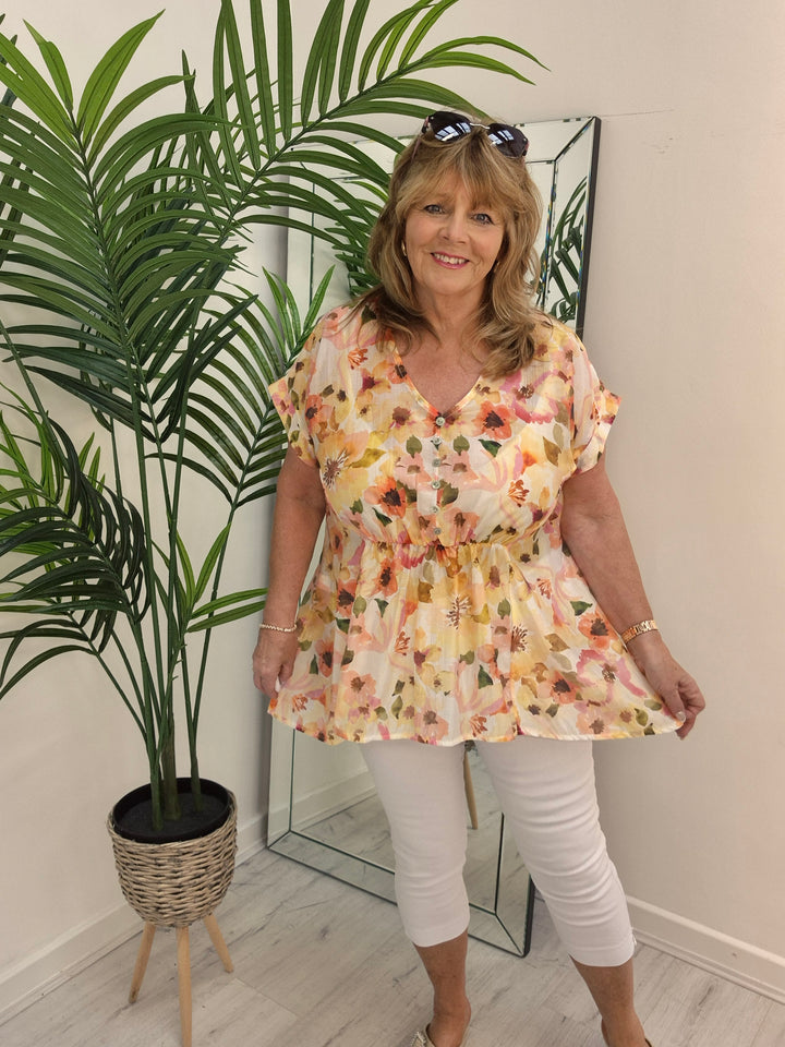 Floral Floaty Top - (choose your Colour)