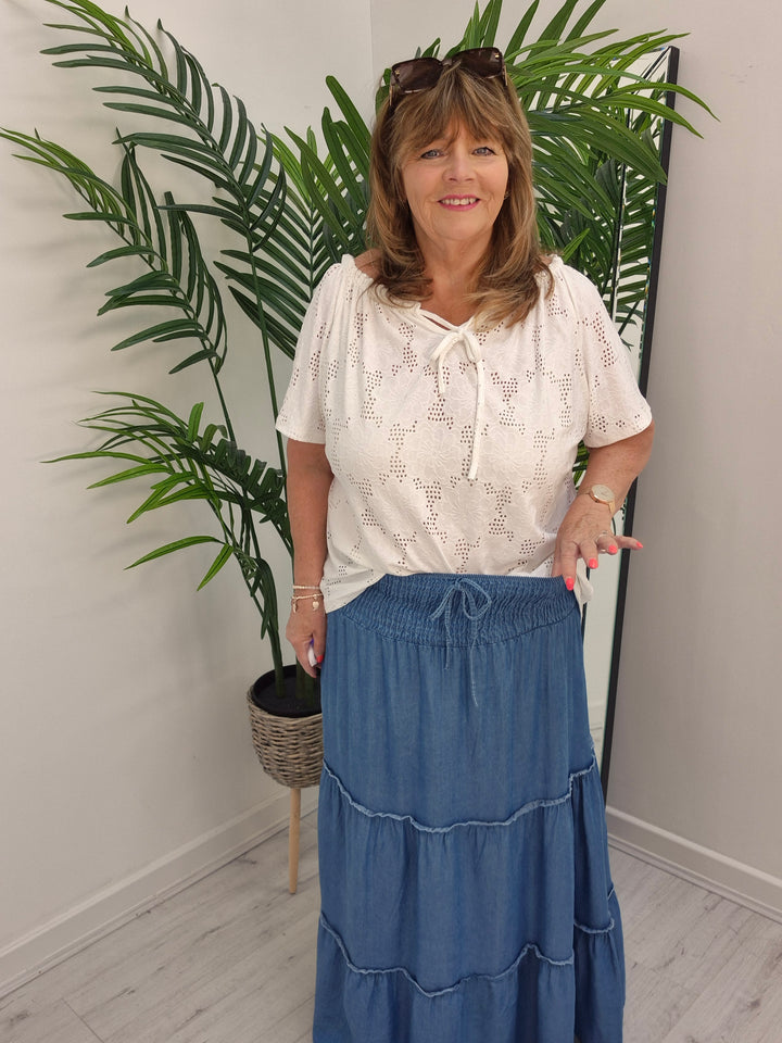 Chambray Maxi Skirt - (choose your Colour) (Curvy)