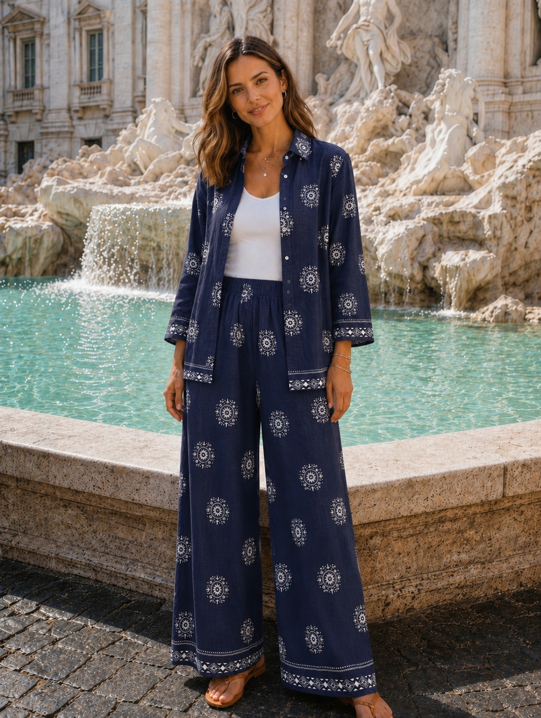 Bromley Co-ord Two Piece Set - (choose your Size) - Navy