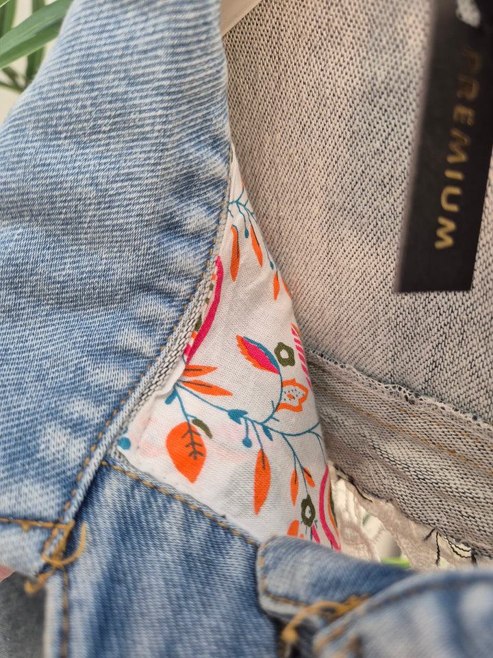 Lana Lacy Denim Jacket - Mid Stonewashed (One Size, fitting from Size 10 up to 14)