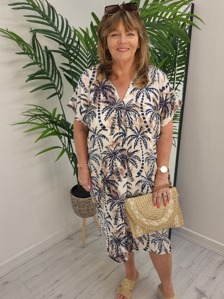 Palm Midi Dress - (choose your Colour) - (Oversized)
